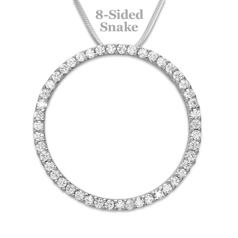 CZ Pendant Enhancer in Sterling Silver with Rhodium Plating