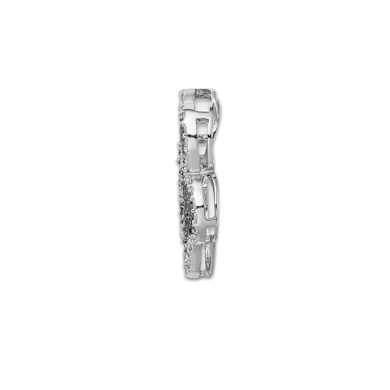 CZ Paw Print Necklace Pendant In Sterling Silver