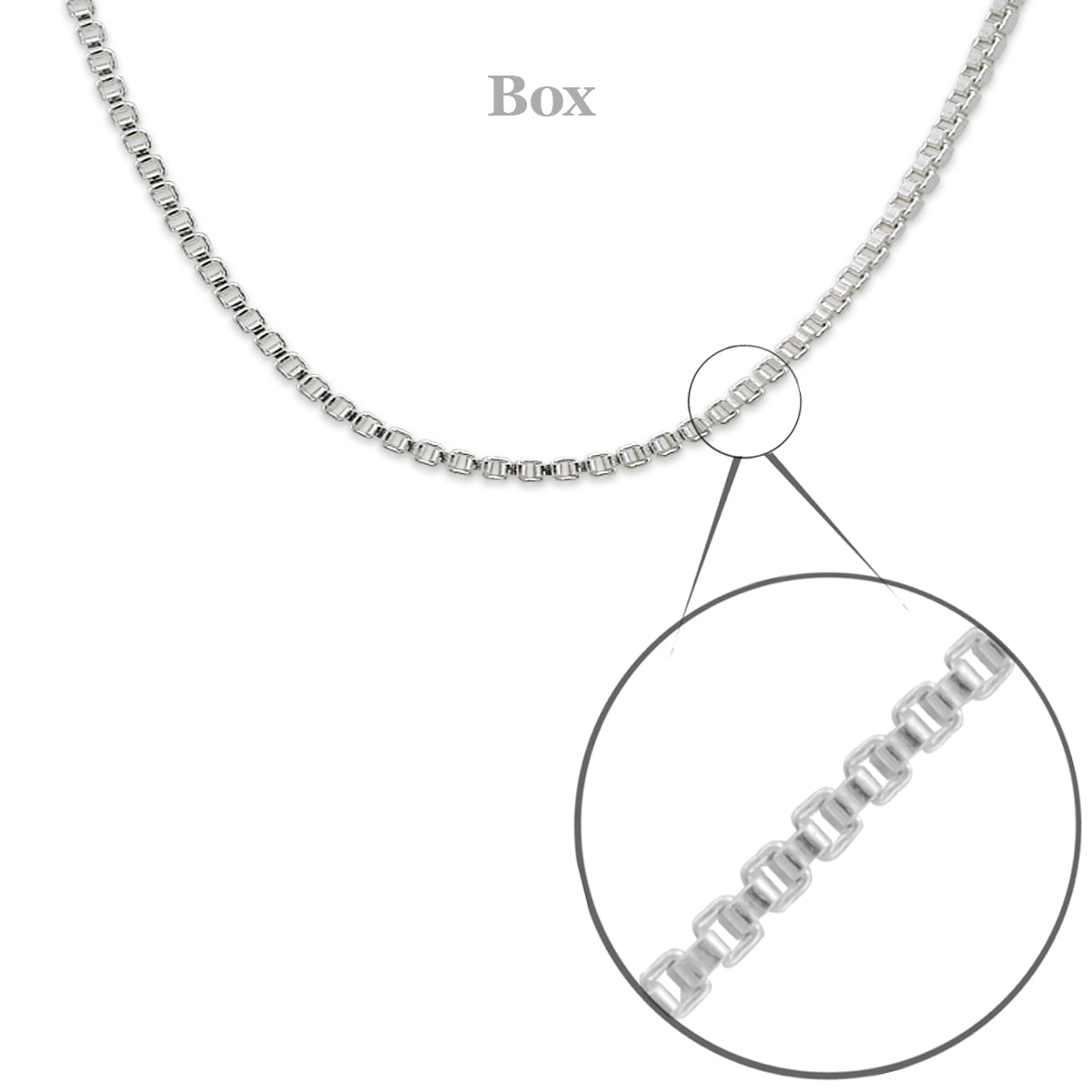 Sterling Silver Box Chain 22"