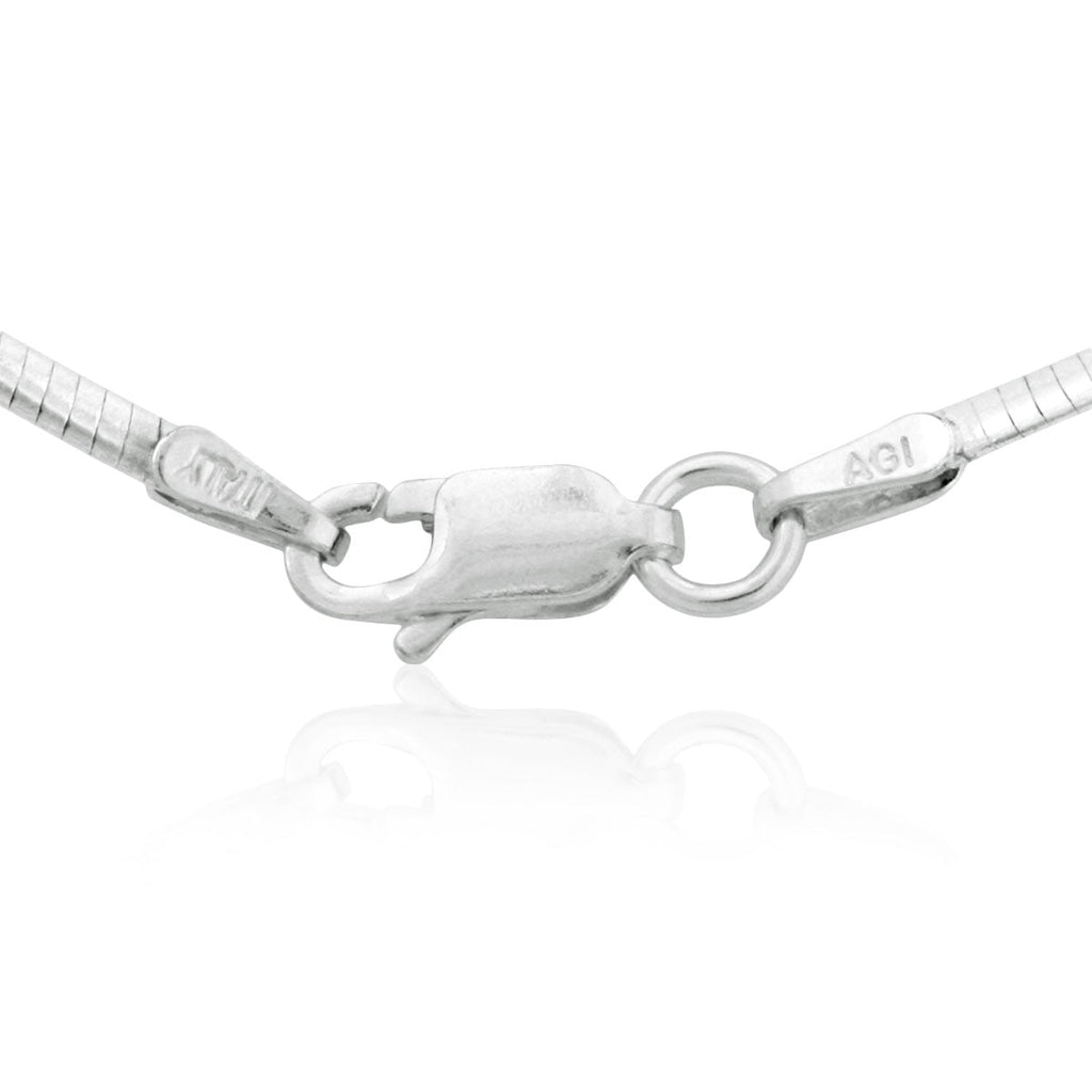 Sterling Silver Oval Omega Chain 2mm, 18"