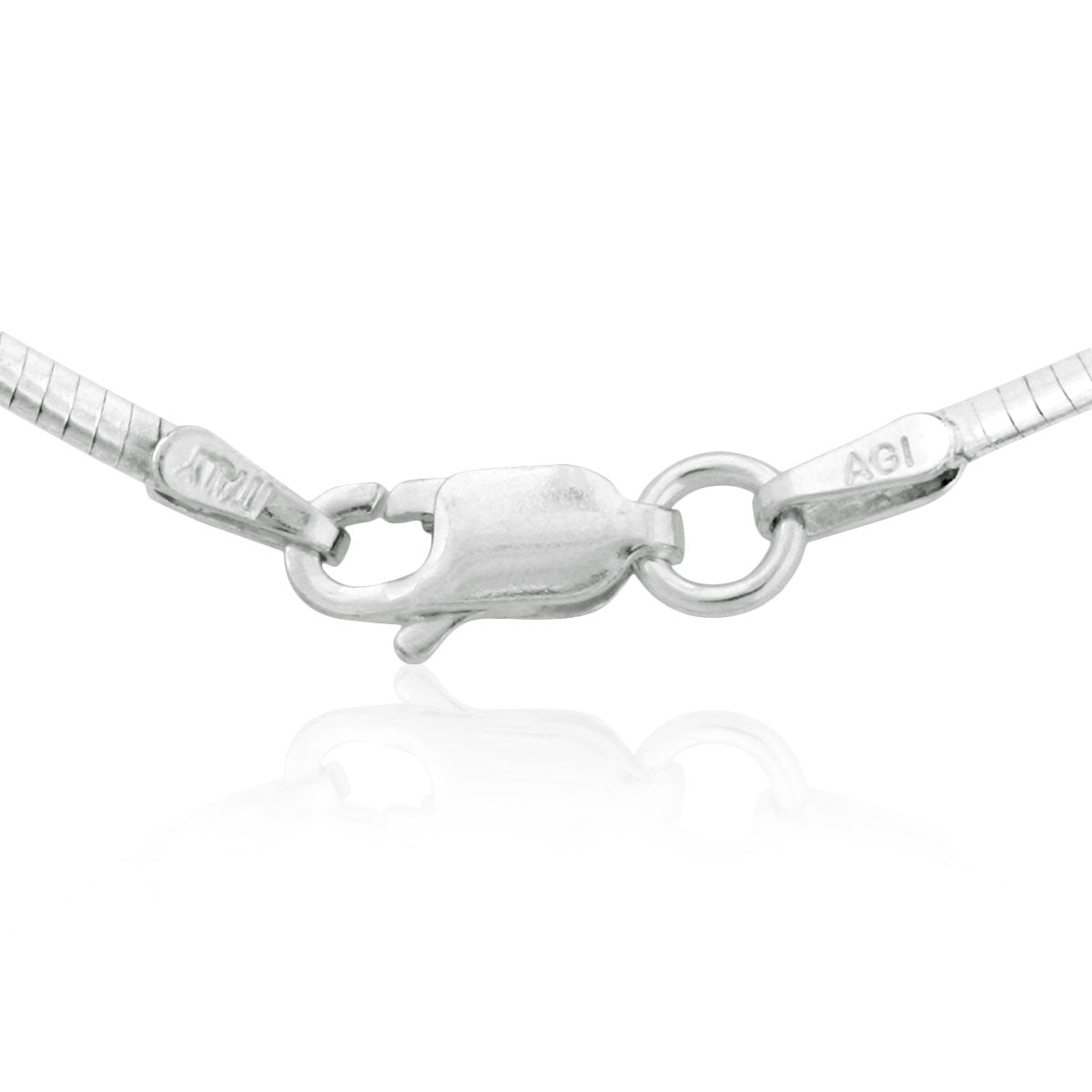Sterling Silver Oval Omega Chain 2mm, 18"