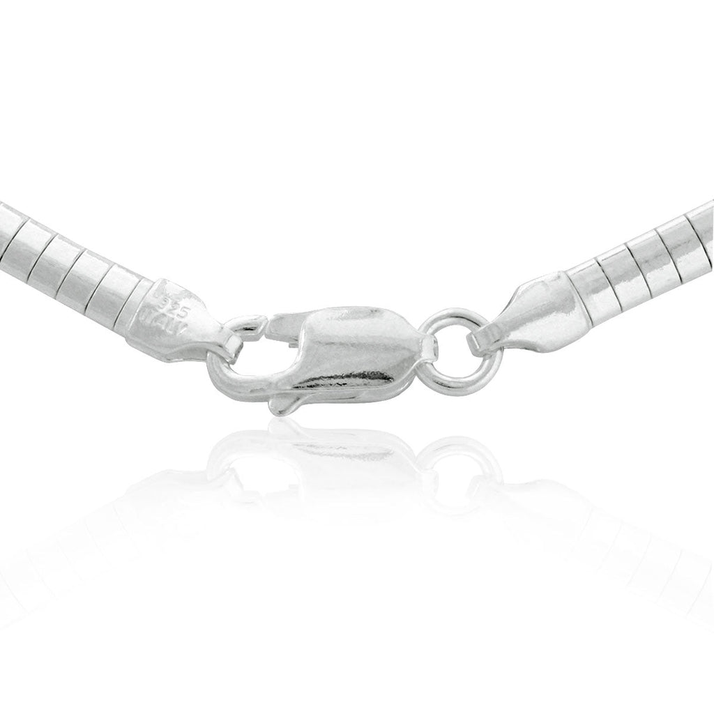 Sterling Silver Reversible Omega Chain 3mm, 18"