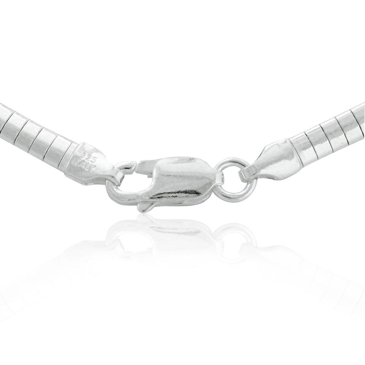Sterling Silver Reversible Omega Chain 3mm, 18"