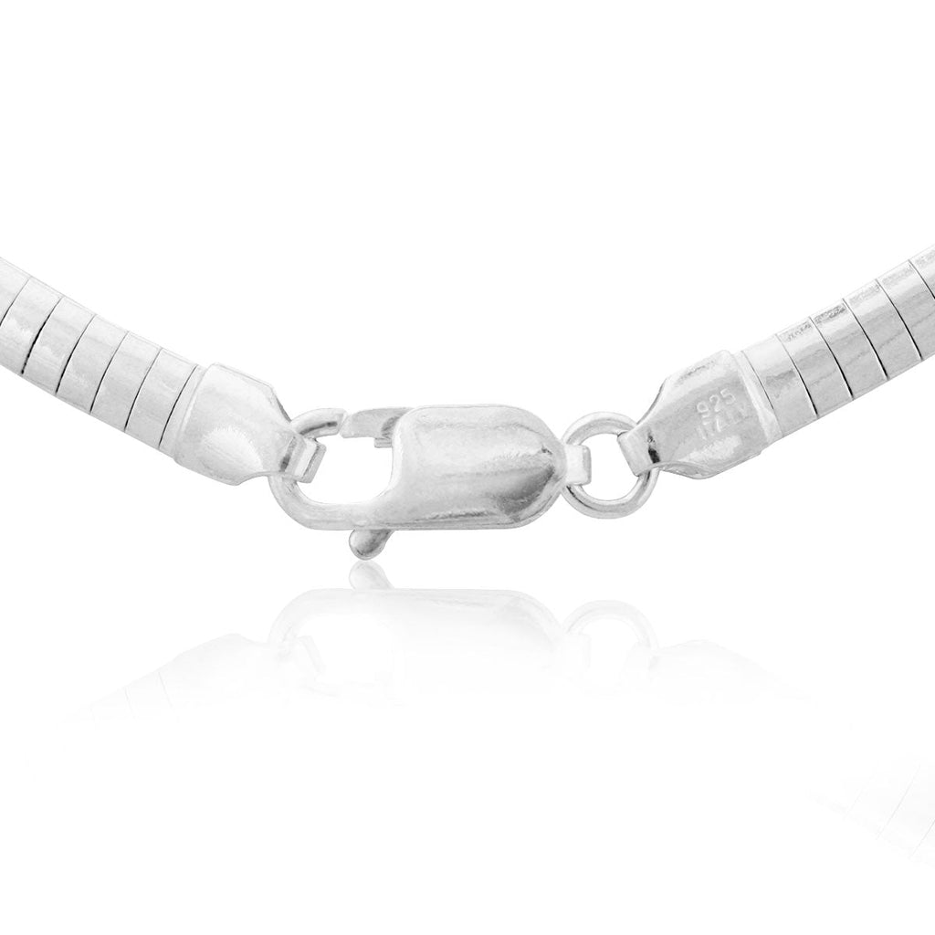 Sterling Silver Reversible Omega Chain 4mm, 18"