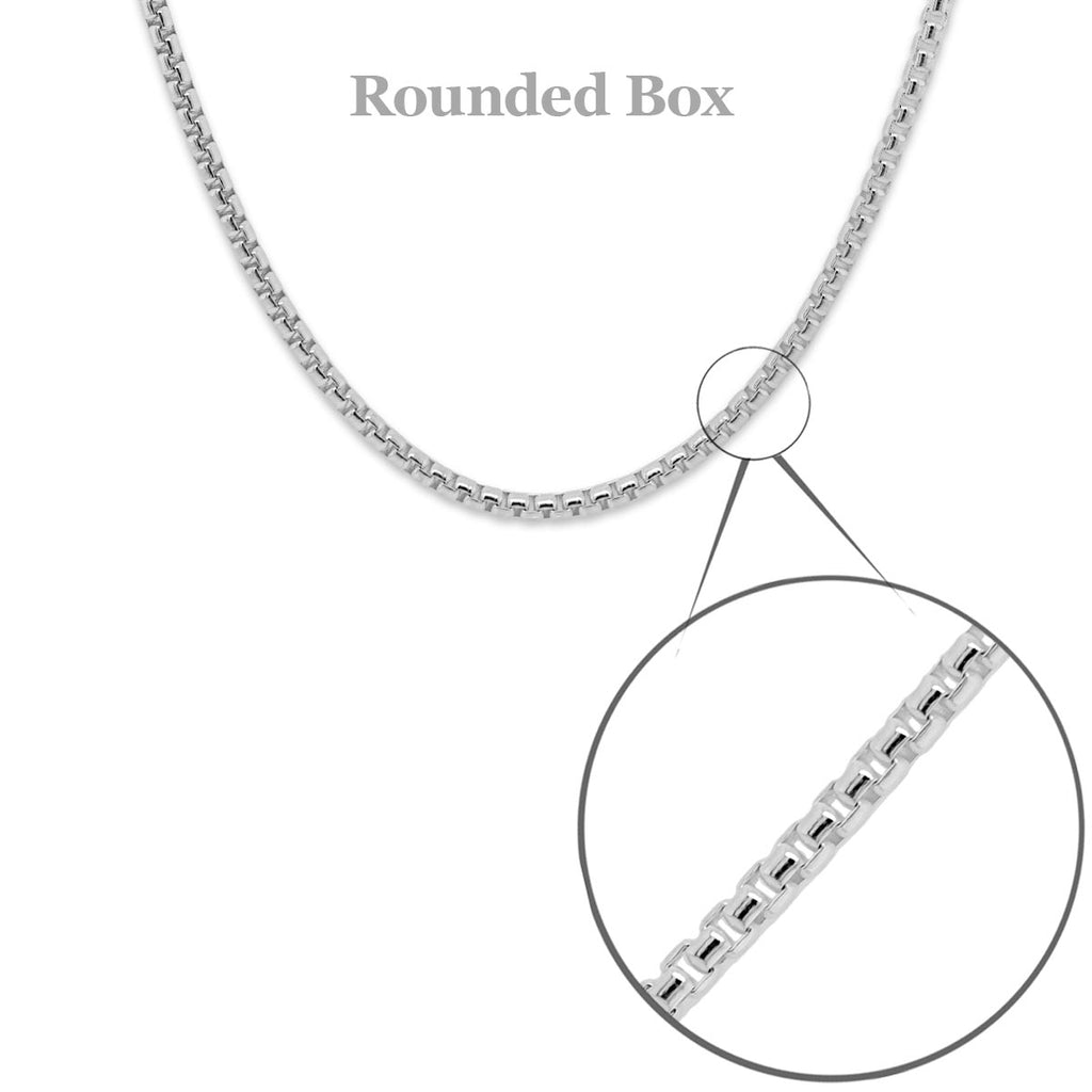 Sterling Silver Round Box Chain 18"