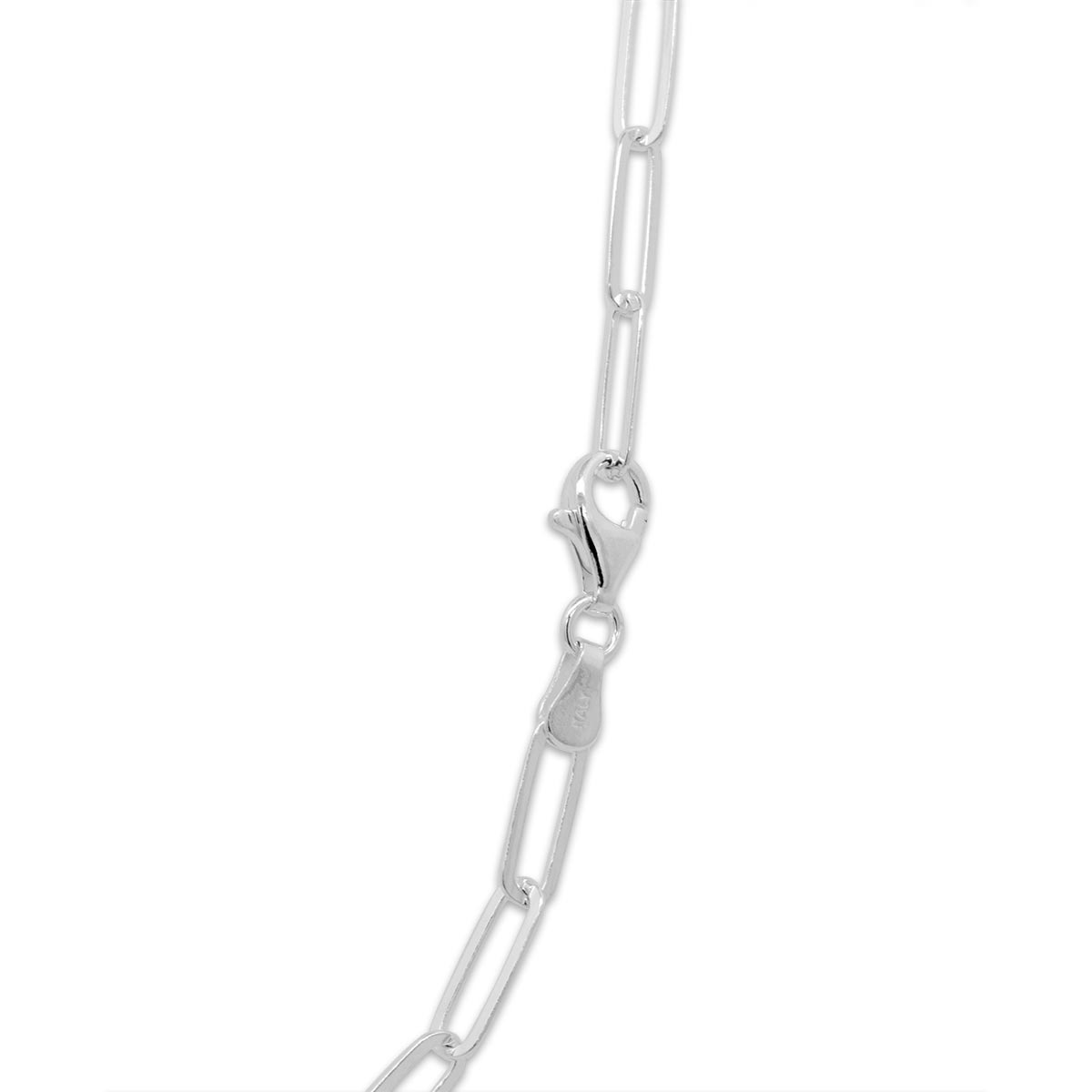 Sterling Silver Paper Clip Flat Wire Chain 18"