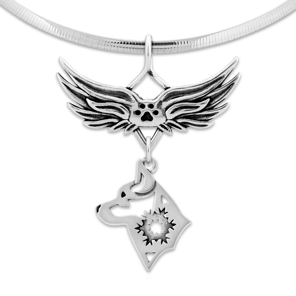 Alaskan Klee Kai Angel Wing Necklace