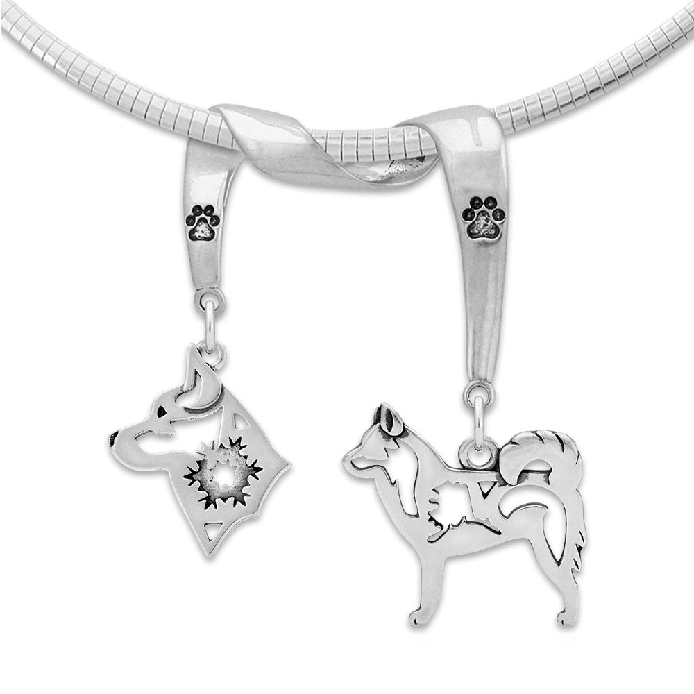 Alaskan Klee Kai Luxury Necklace in Sterling Silver