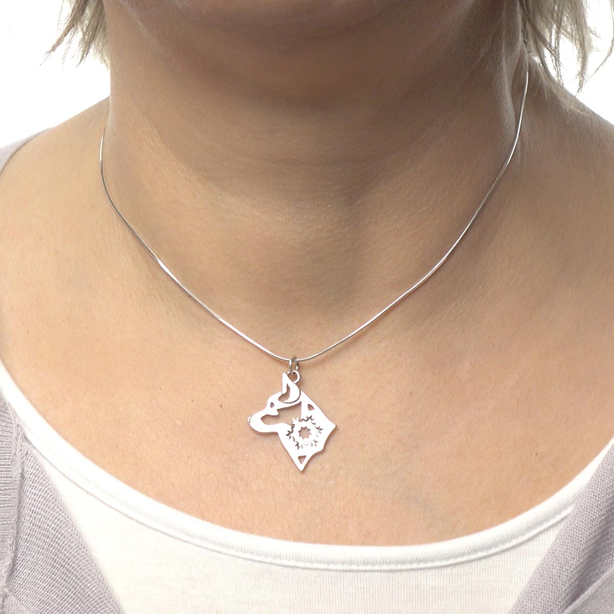 Alaskan Klee Kai Necklace in Sterling Silver