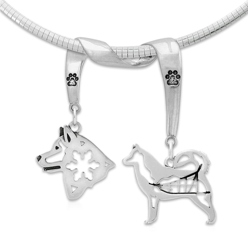 Alaskan Malamute Luxury Necklace in Sterling Silver