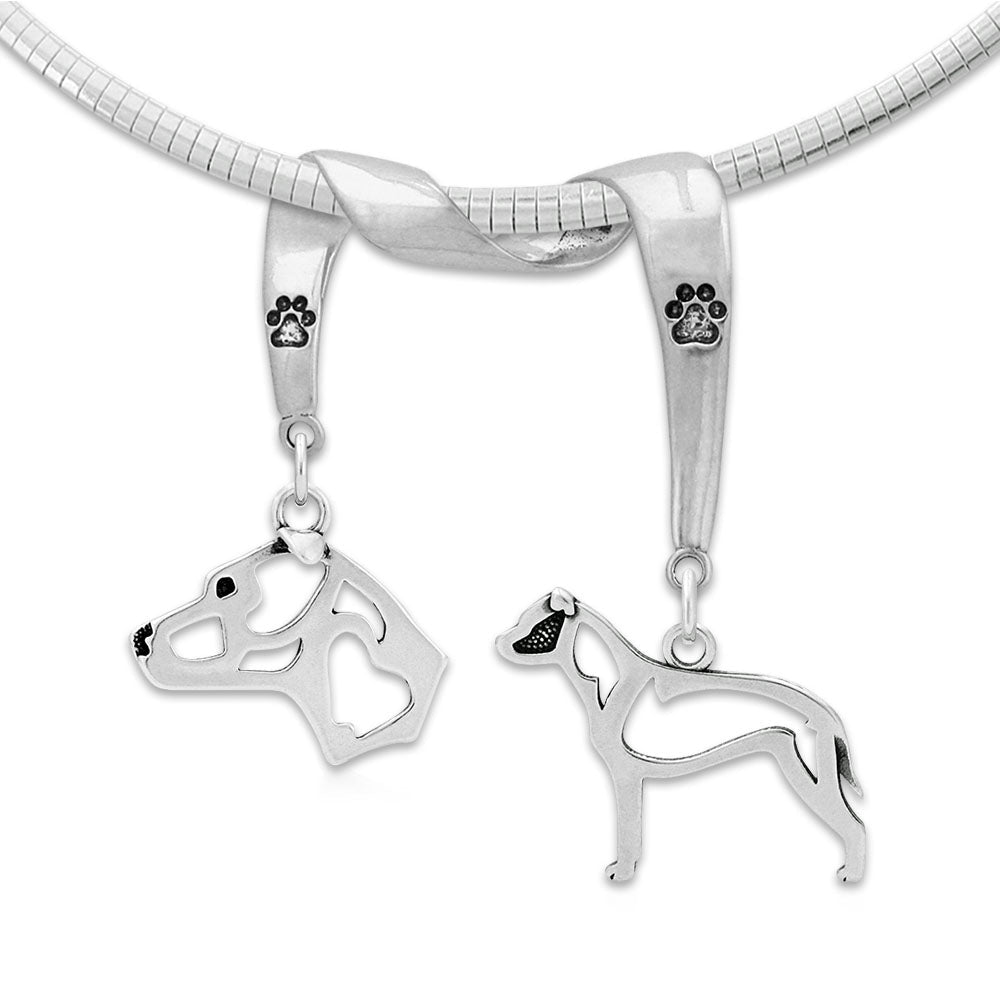 American Staffordshire Terrier Luxury Necklace in Sterling Silver