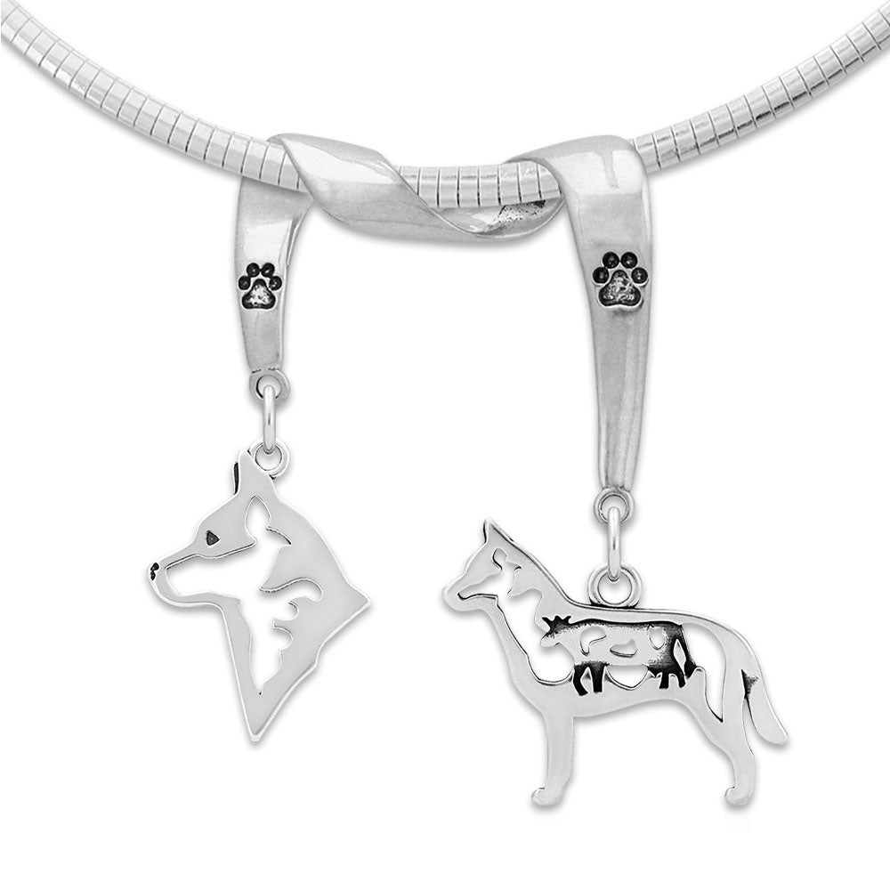 Australian Cattle Dog Luxury Necklace in Sterling Silver