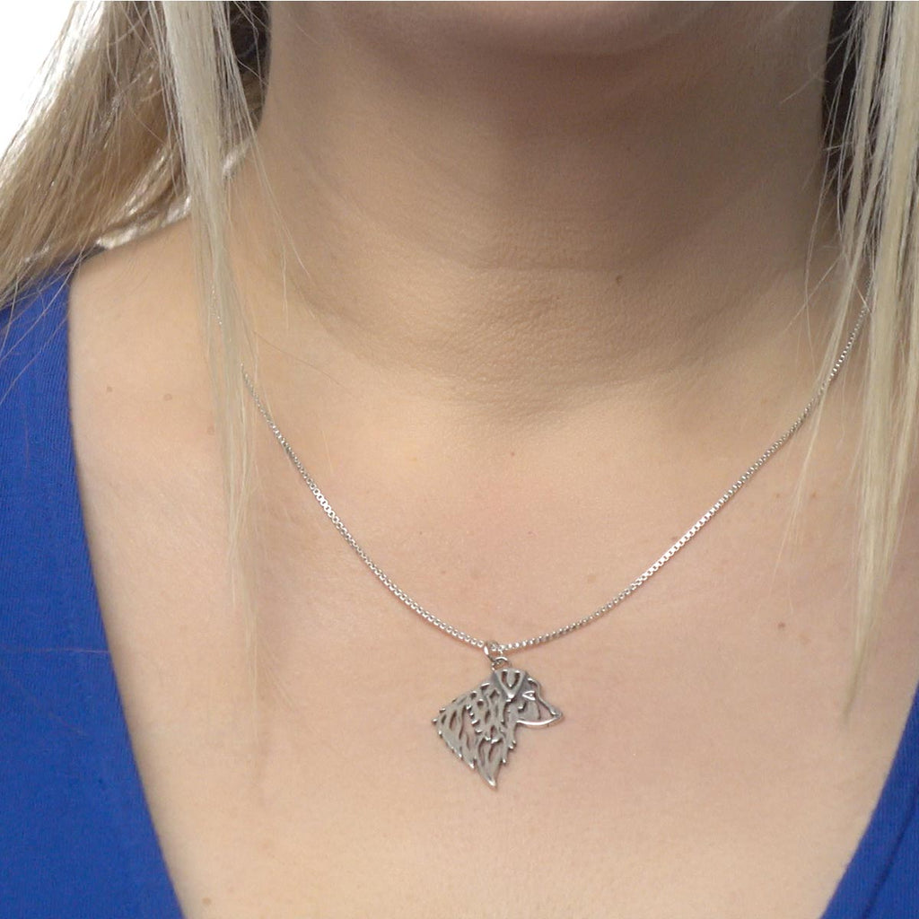 Australian Shepherd Necklace in Sterling Silver