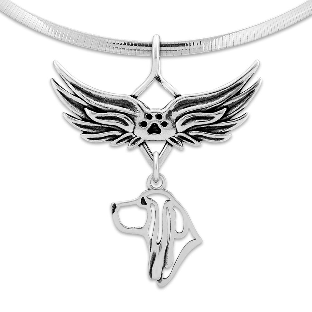 Basset Hound Angel Wing Necklace