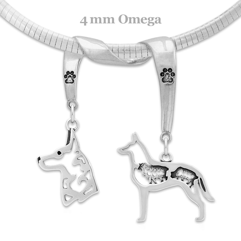 Belgian Malinois Luxury Necklace in Sterling Silver