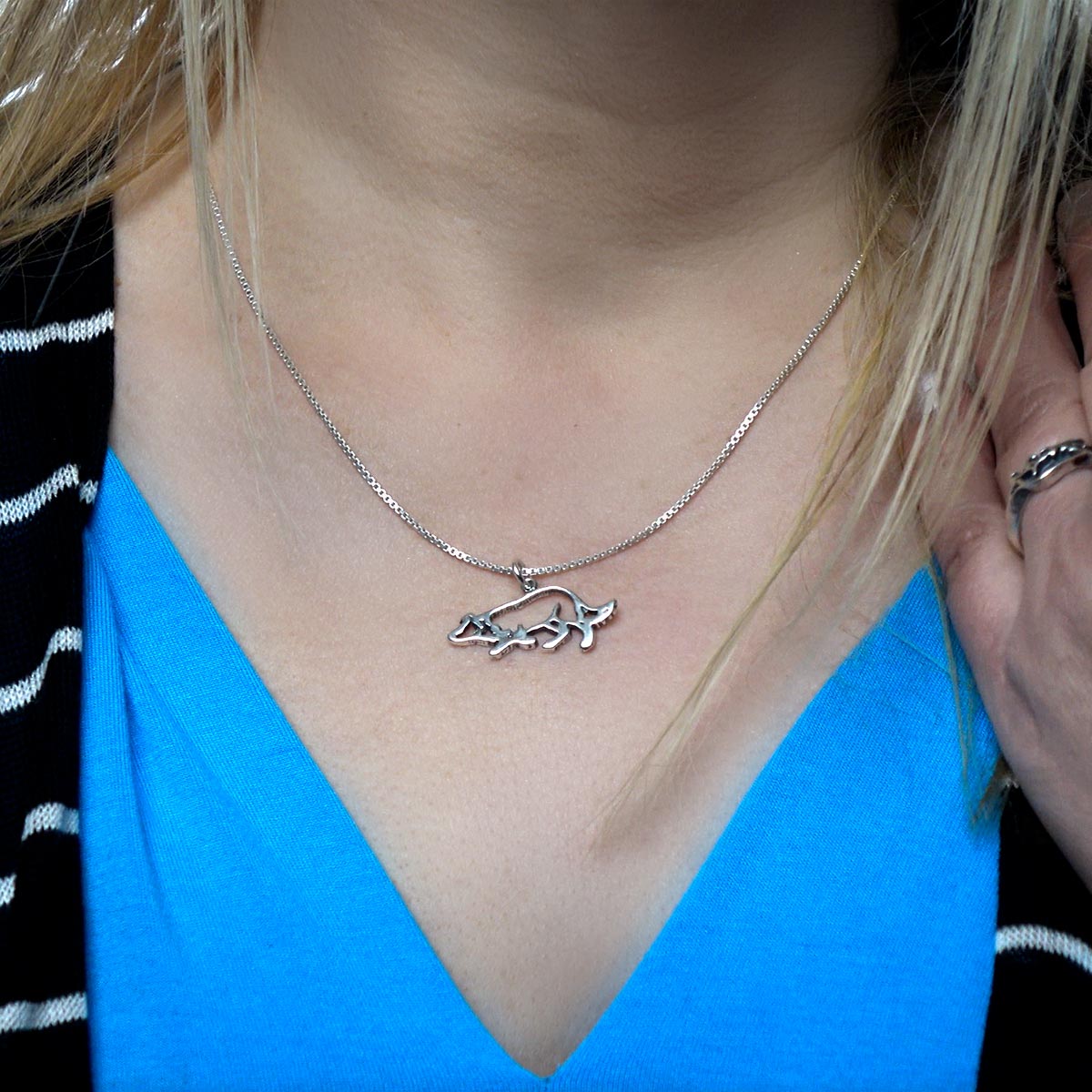 Sterling Silver Border Collie Necklace Pendant