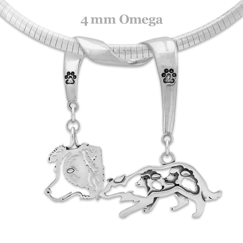 Border Collie Luxury Necklace in Sterling Silver