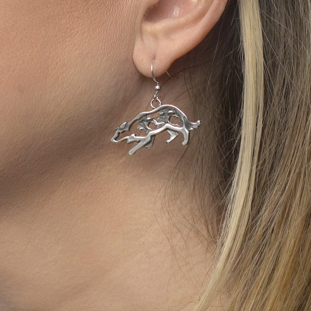 Border Collie Earrings in Sterling