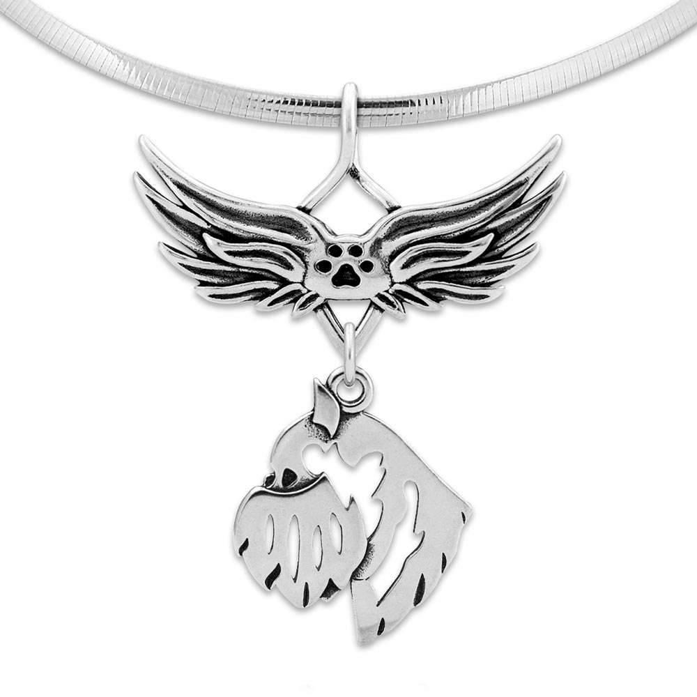 Brussels Griffon Angel Wing Necklace