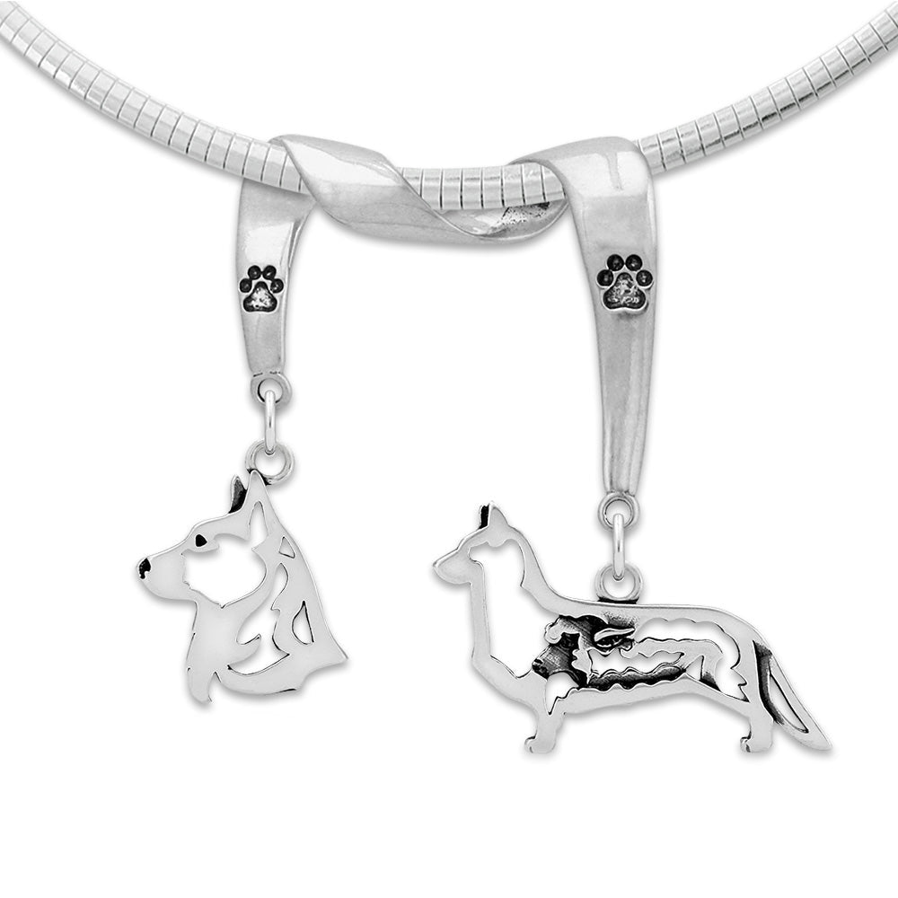 Cardigan Welsh Corgi Luxury Necklace in Sterling Silver