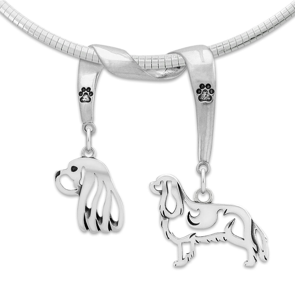Cavalier King Charles Spaniel Luxury Necklace in Sterling Silver
