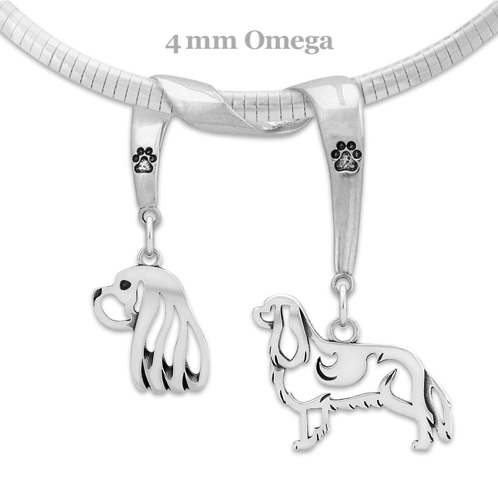 Cavalier King Charles Spaniel Luxury Necklace in Sterling Silver
