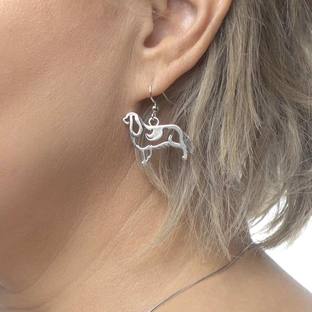 Sterling Silver Cavalier King Charles Spaniel Earrings