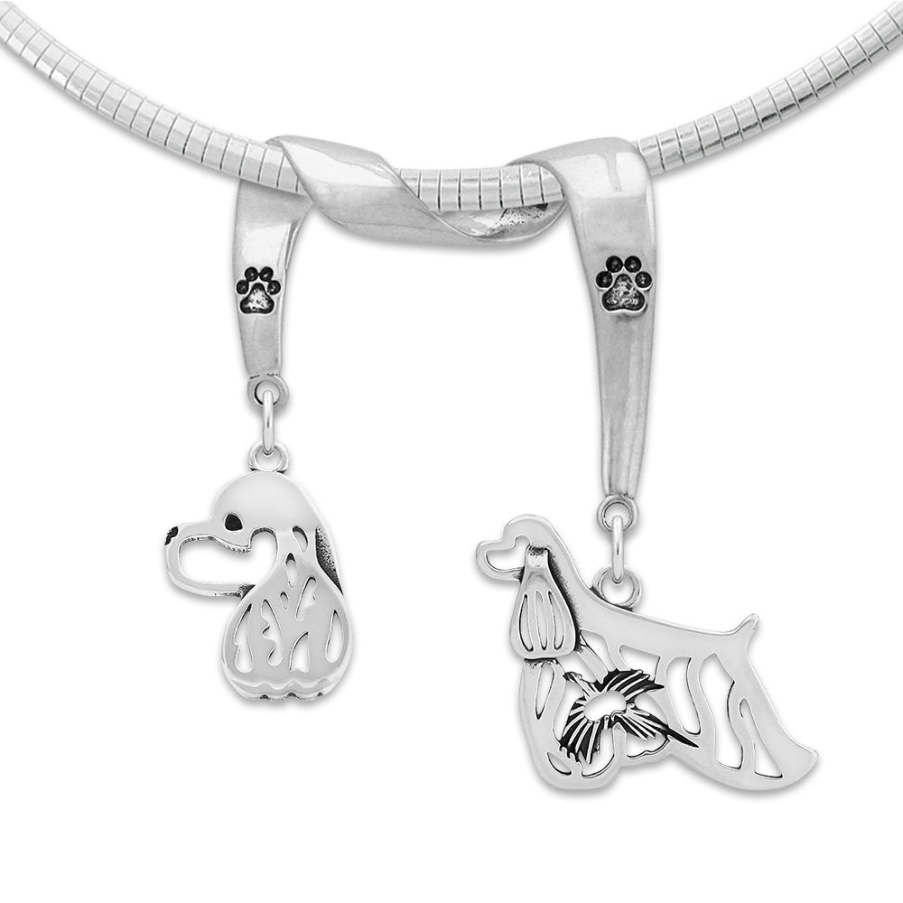 Cocker Spaniel Luxury Necklace in Sterling Silver