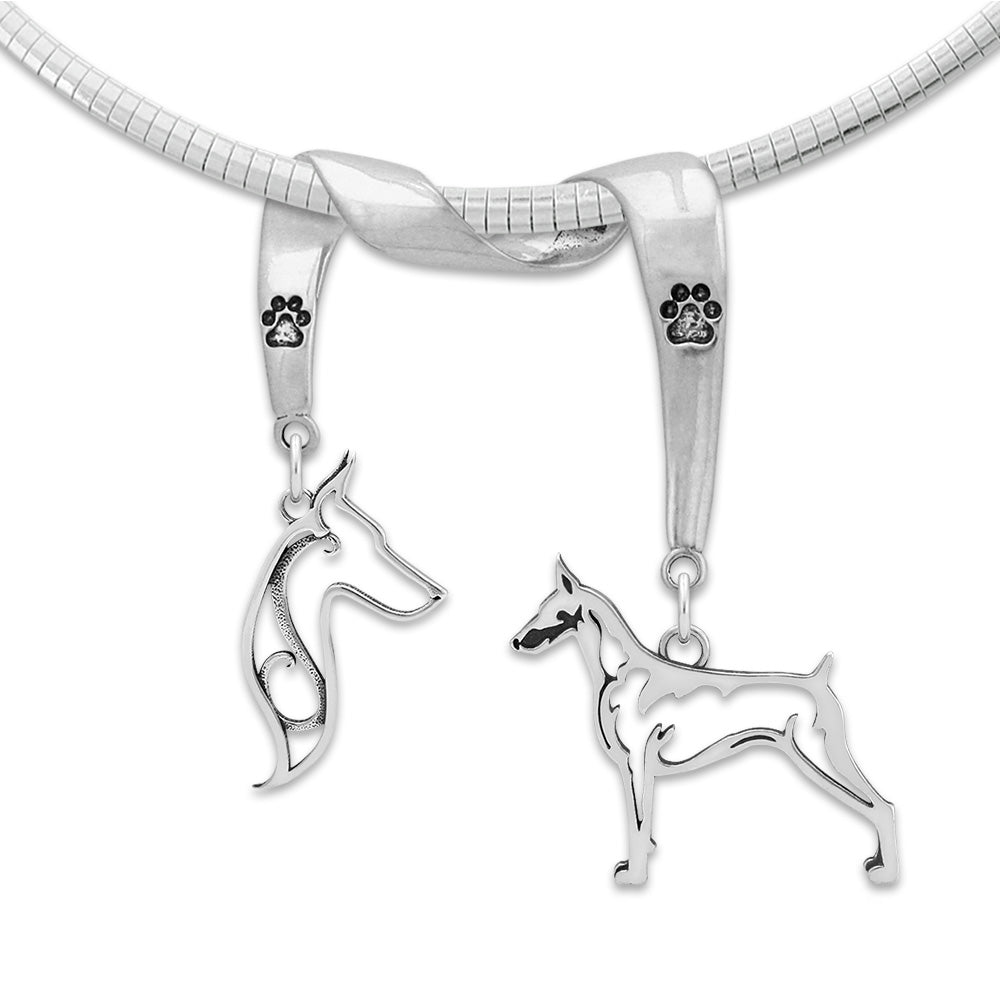 Doberman Pinscher Luxury Necklace in Sterling Silver