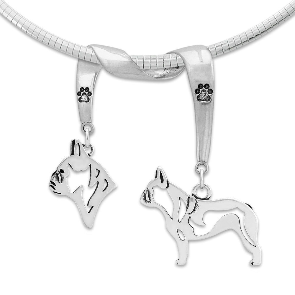 French Bulldog Luxury Necklace in Sterling Silver