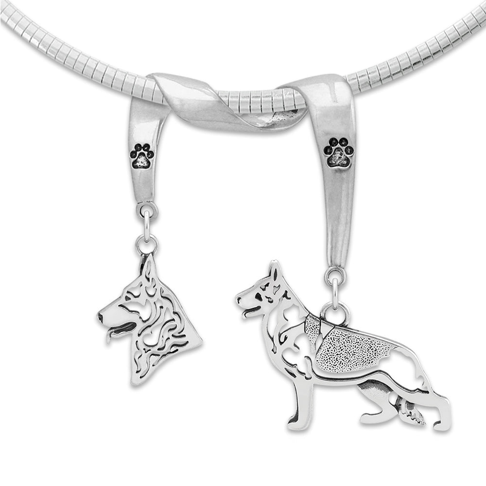German Shepherd Luxury Necklace in Sterling Silver
