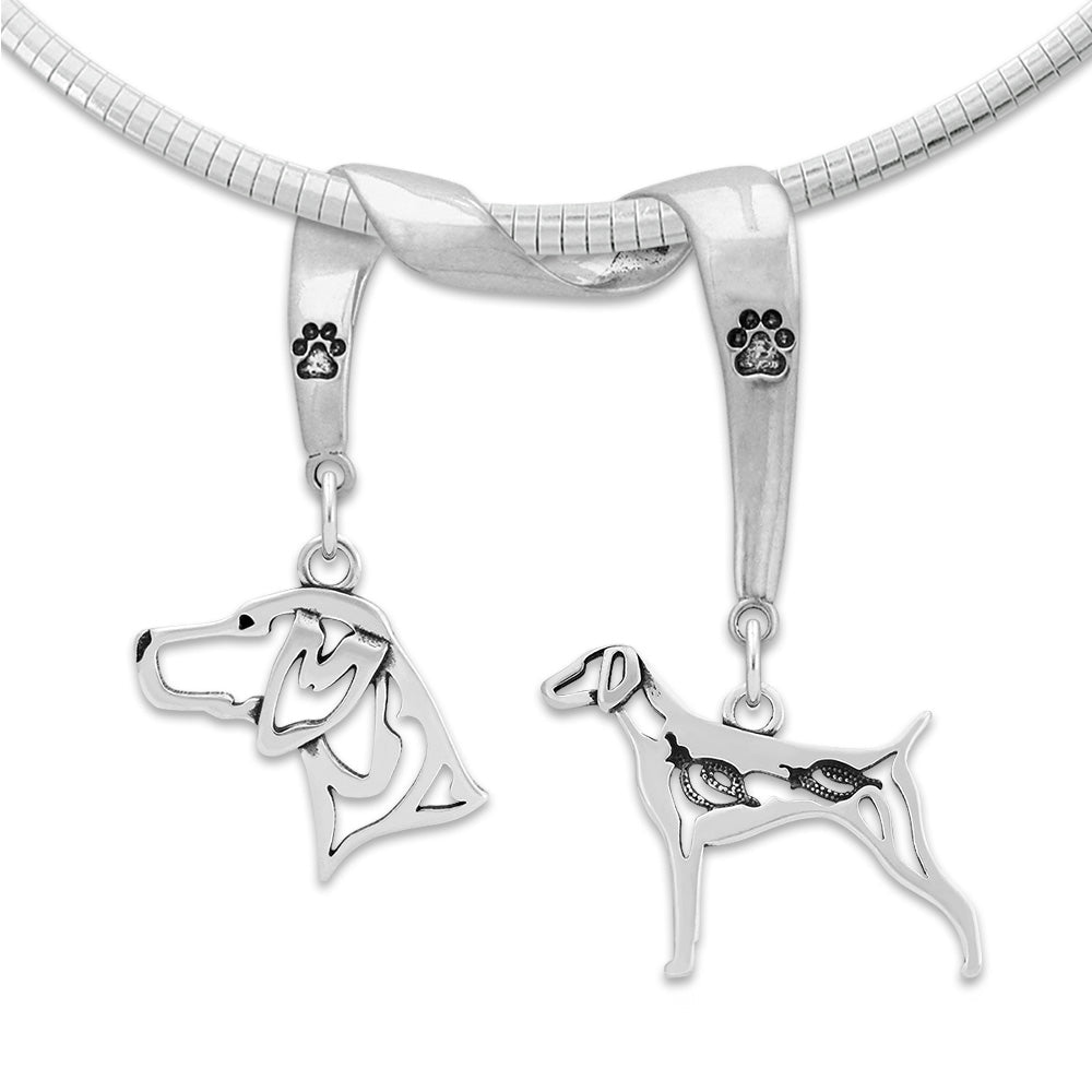 German Shorthaired Pointer Luxury Necklace in Sterling Silver