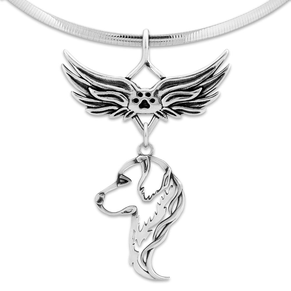 Golden Retriever Angel Wing Necklace