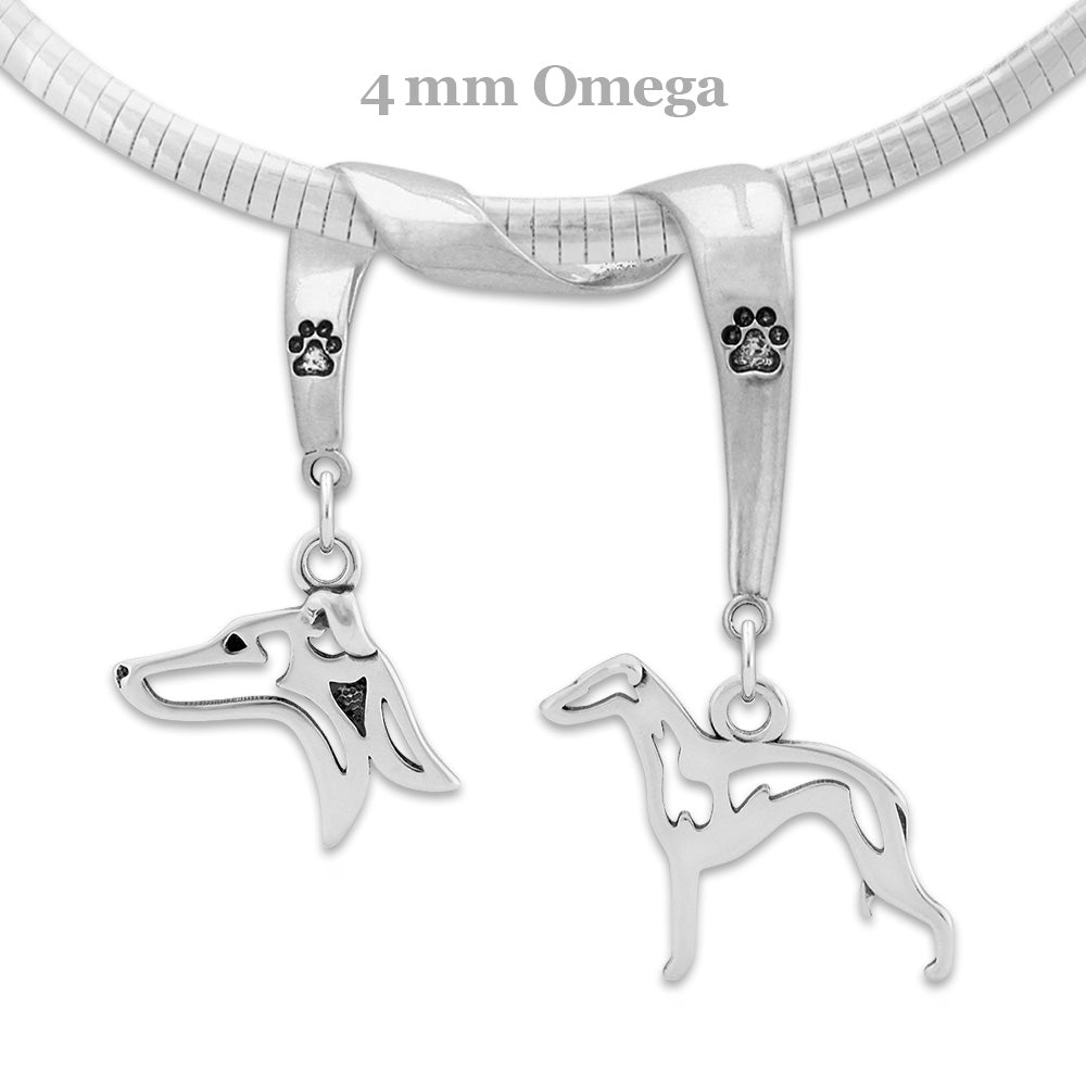 Italian Greyhound Luxury Necklace in Sterling Silver