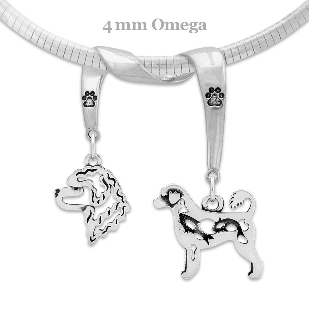 Portuguese Water Dog Luxury Necklace in Sterling Silver