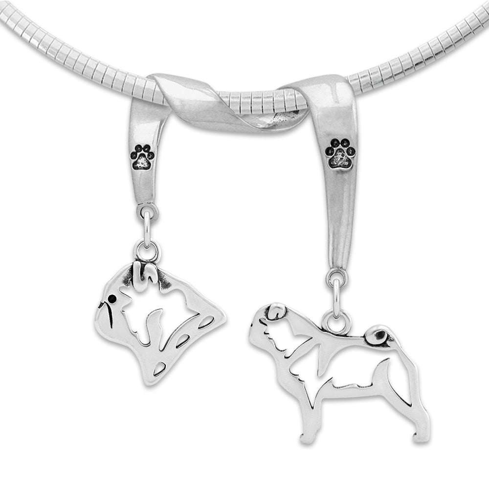 Pug Luxury Necklace in Sterling Silver