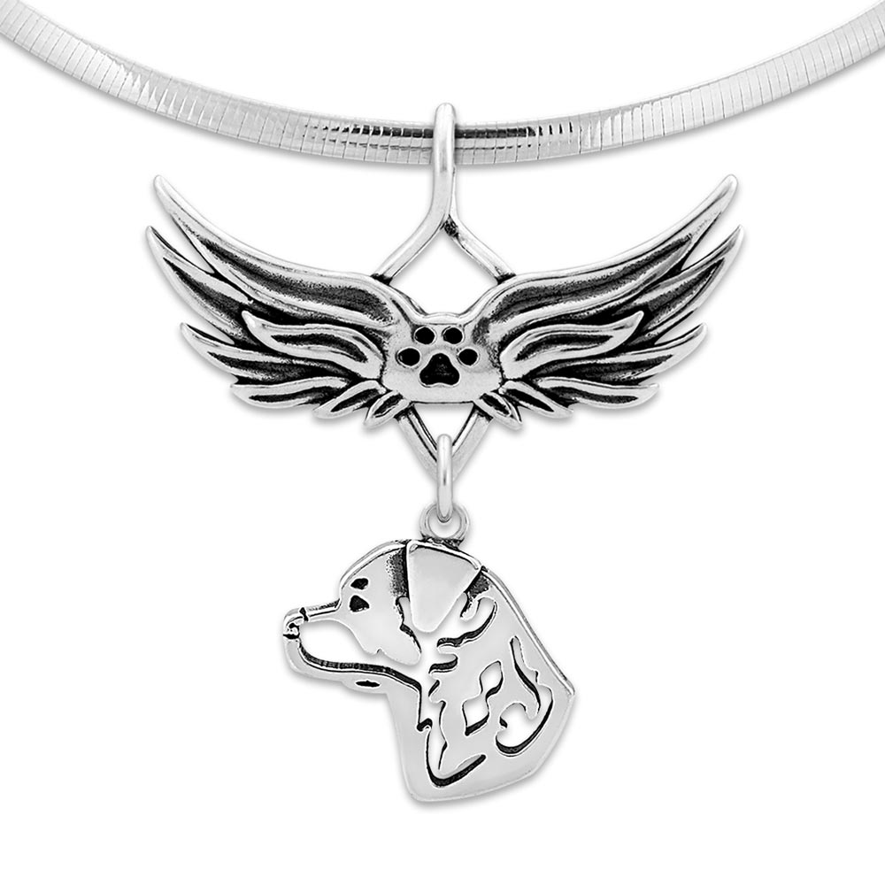 Rottweiler Angel Wing Necklace