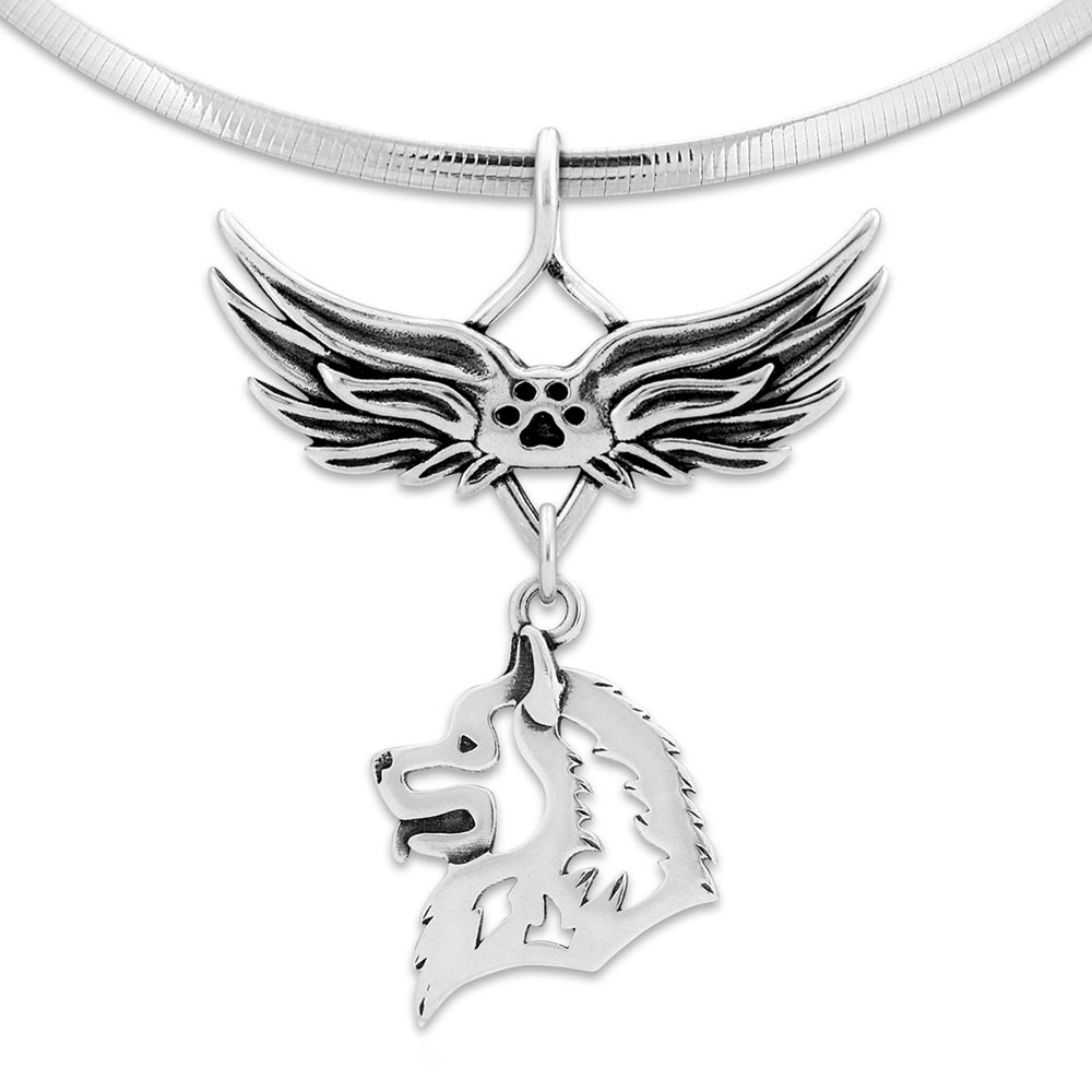 Samoyed Angel Wing Necklace