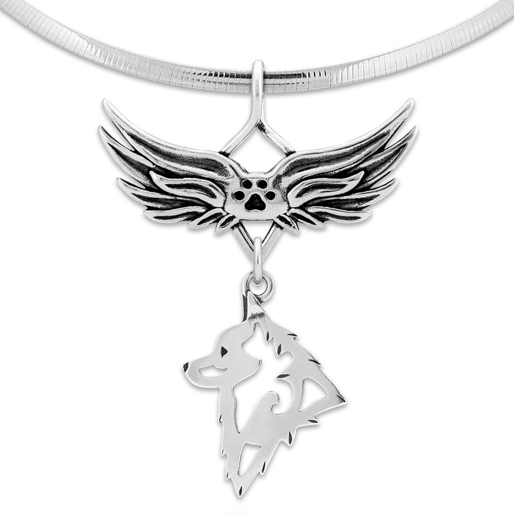 Schipperke Angel Wing Necklace