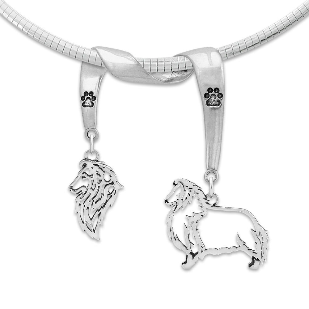 Shetland Sheepdog Luxury Necklace in Sterling Silver