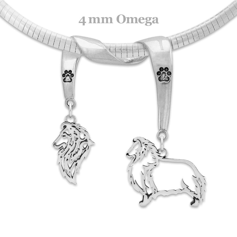 Shetland Sheepdog Luxury Necklace in Sterling Silver