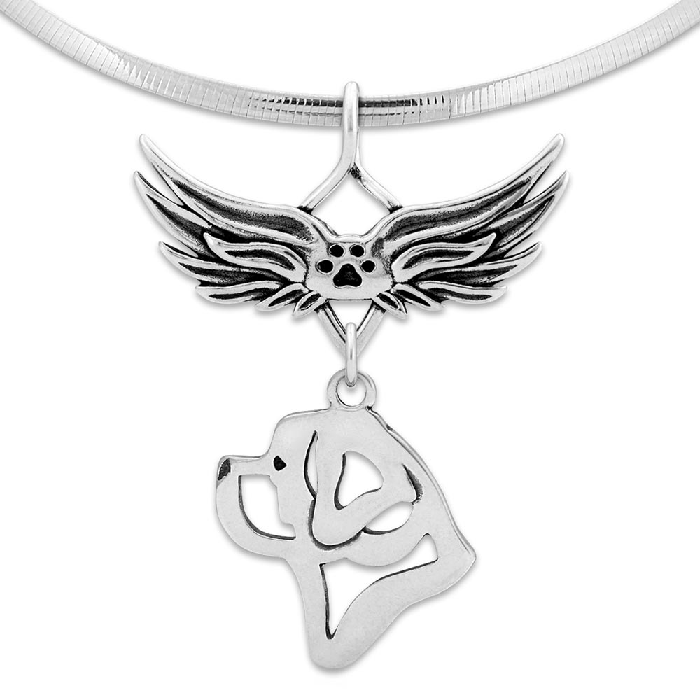 Saint Bernard Angel Wing Necklace