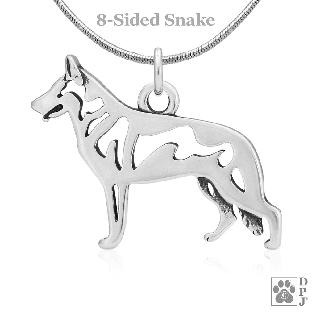 German Shepherd Dog Pendant in Sterling Silver