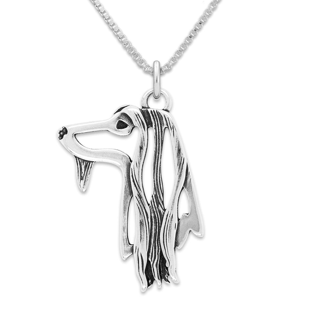 Afghan Hound Necklace in Sterling Silver