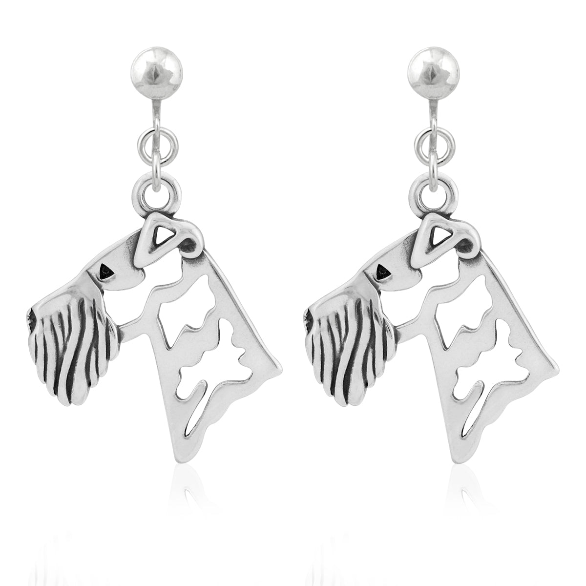 Airedale Terrier Earrings in Sterling Silver
