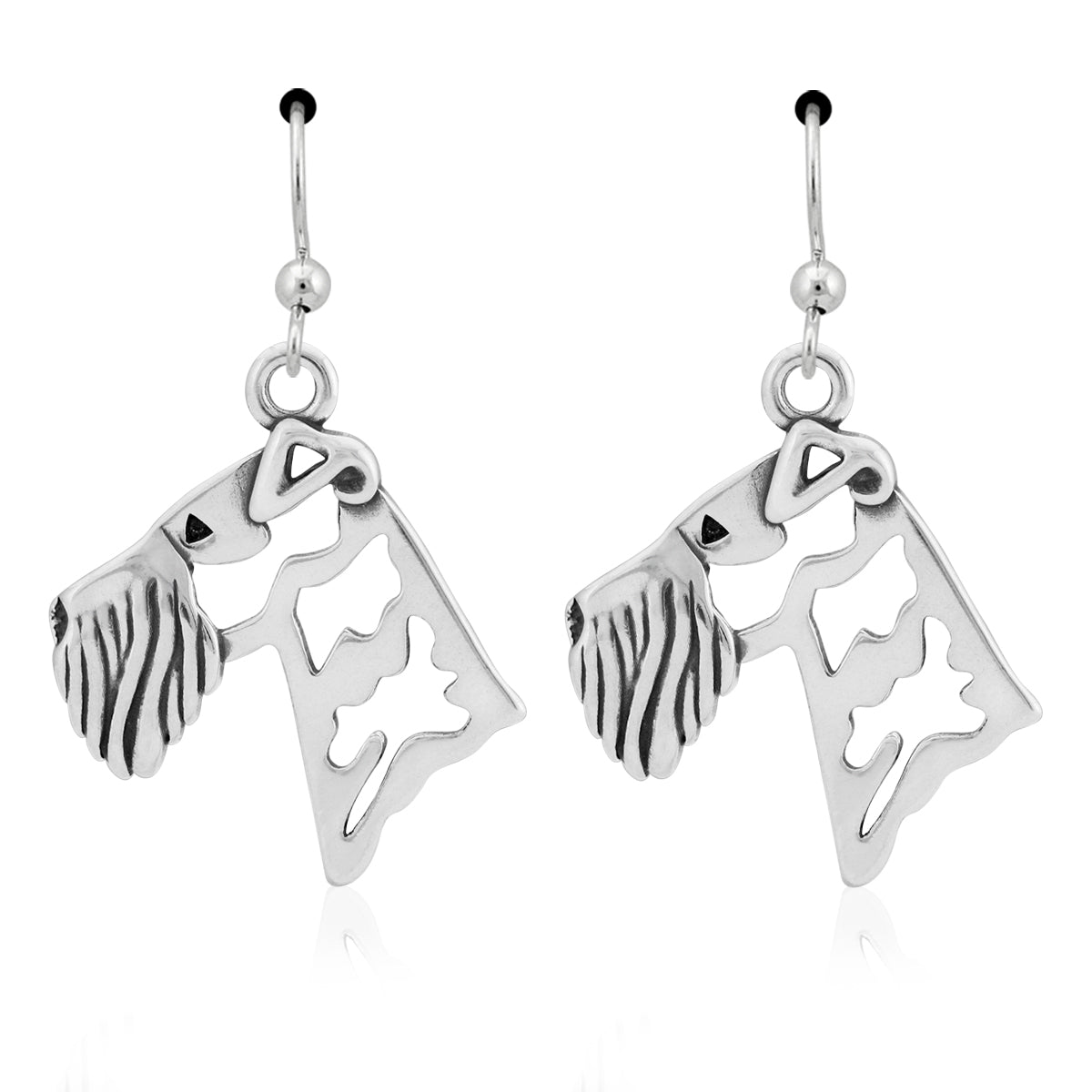 Airedale Terrier Earrings in Sterling Silver