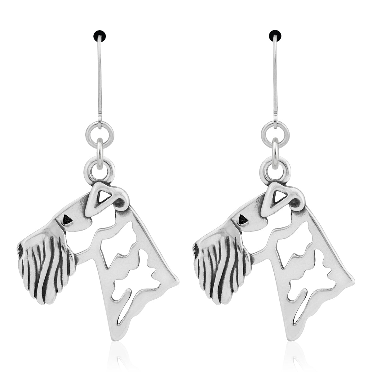 Airedale Terrier Earrings in Sterling Silver