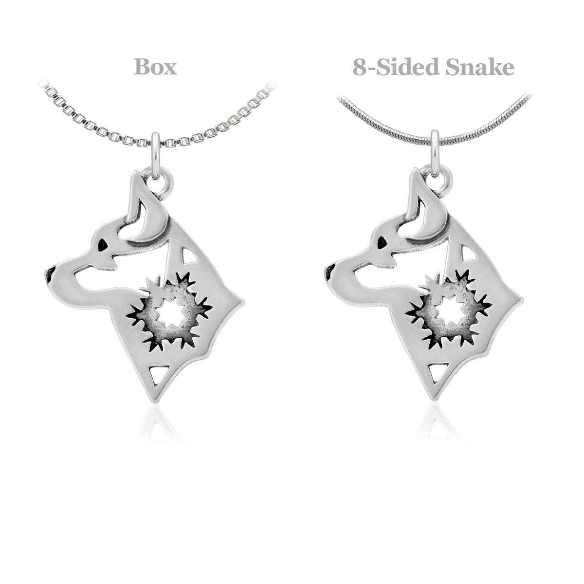 Alaskan Klee Kai Necklace in Sterling Silver