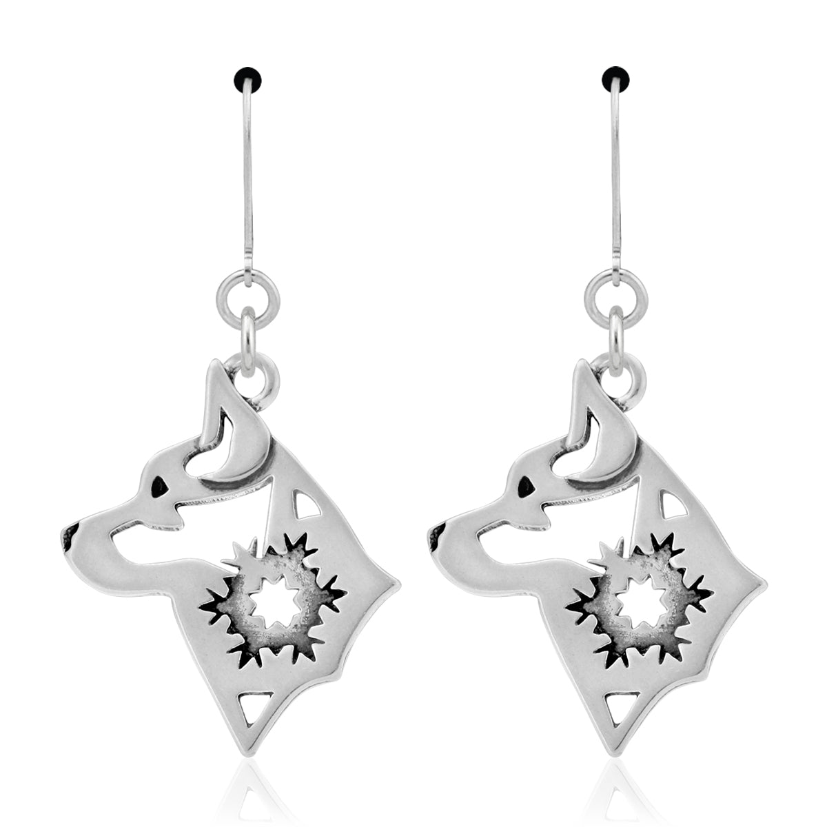 Alaskan Klee Kai Earrings in Sterling Silver