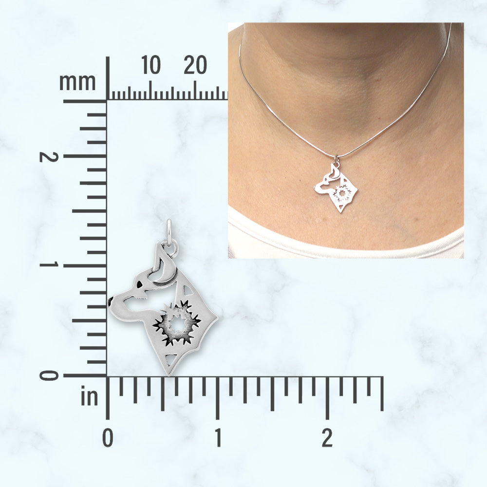 Alaskan Klee Kai Necklace in Sterling Silver